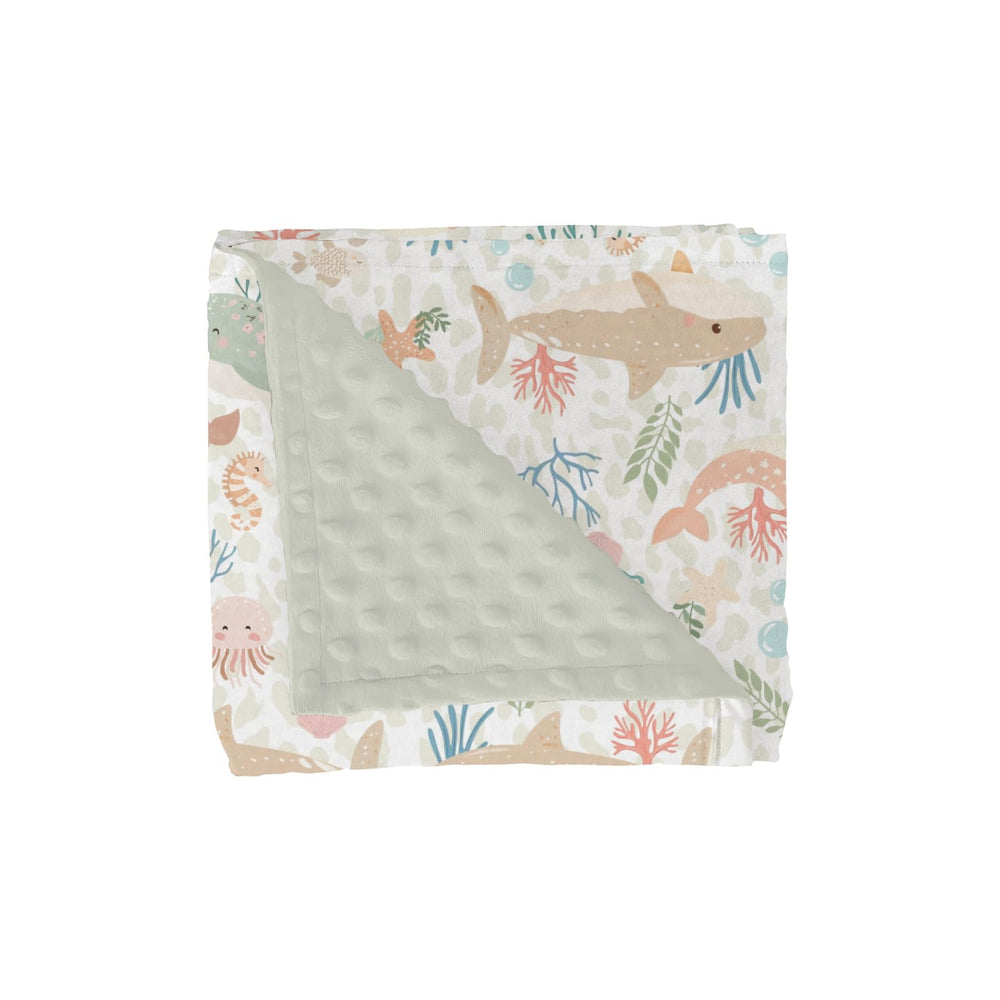 ZoUbqchY Girly Whale blanket front view highlights plush warmth for newborn sleep
