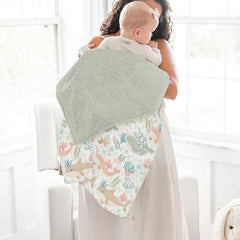ZoUbqchY Girly Whale blanket in stroller demonstrates travel-ready softness