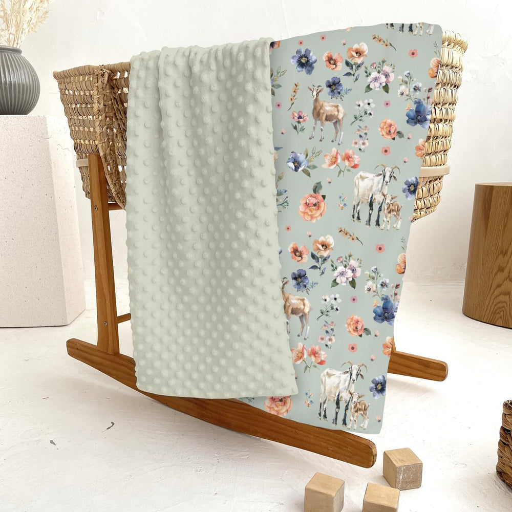 ZoUbqchY goat boho floral blanket folded compact for easy storage