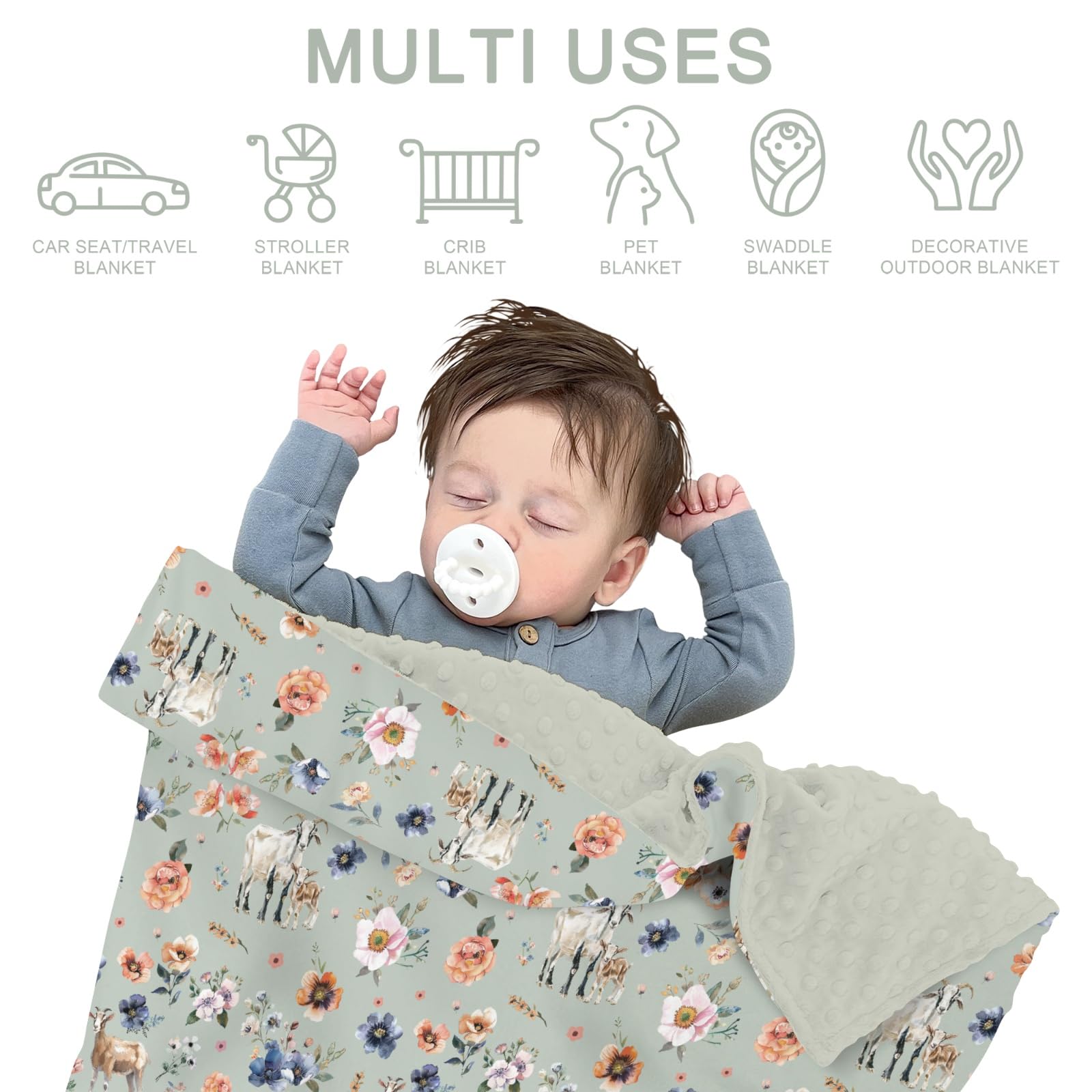ZoUbqchY goat boho floral blanket gift-ready packaging for baby showers