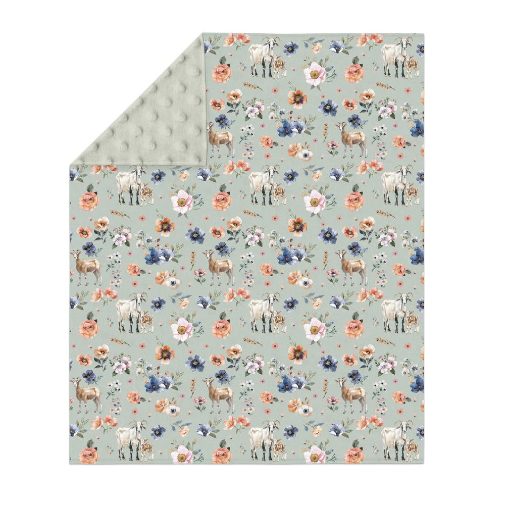 ZoUbqchY goat boho floral blanket pattern closeup highlighting soft plush comfort