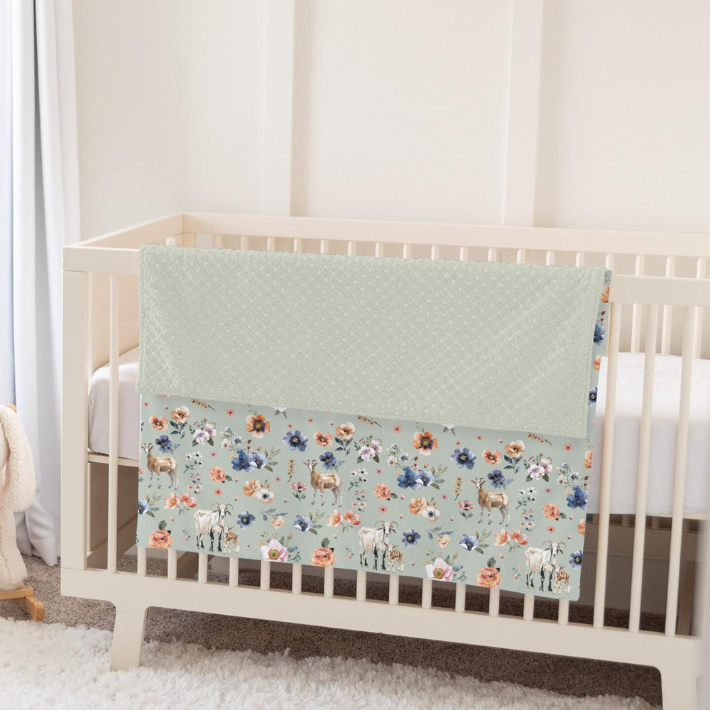 ZoUbqchY goat boho floral blanket stroller use for on-the-go warmth