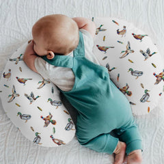 ZoUbqchY nursing pillow cover zipper closeup showing easy removal and secure fit