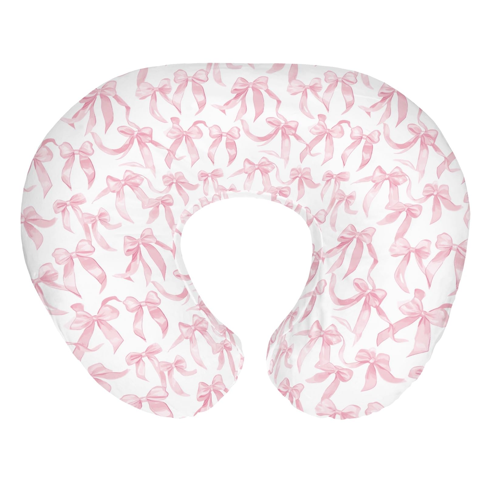 ZoUbqchY pink Valentine's bows cover — soft fabric for gentle feeds.
