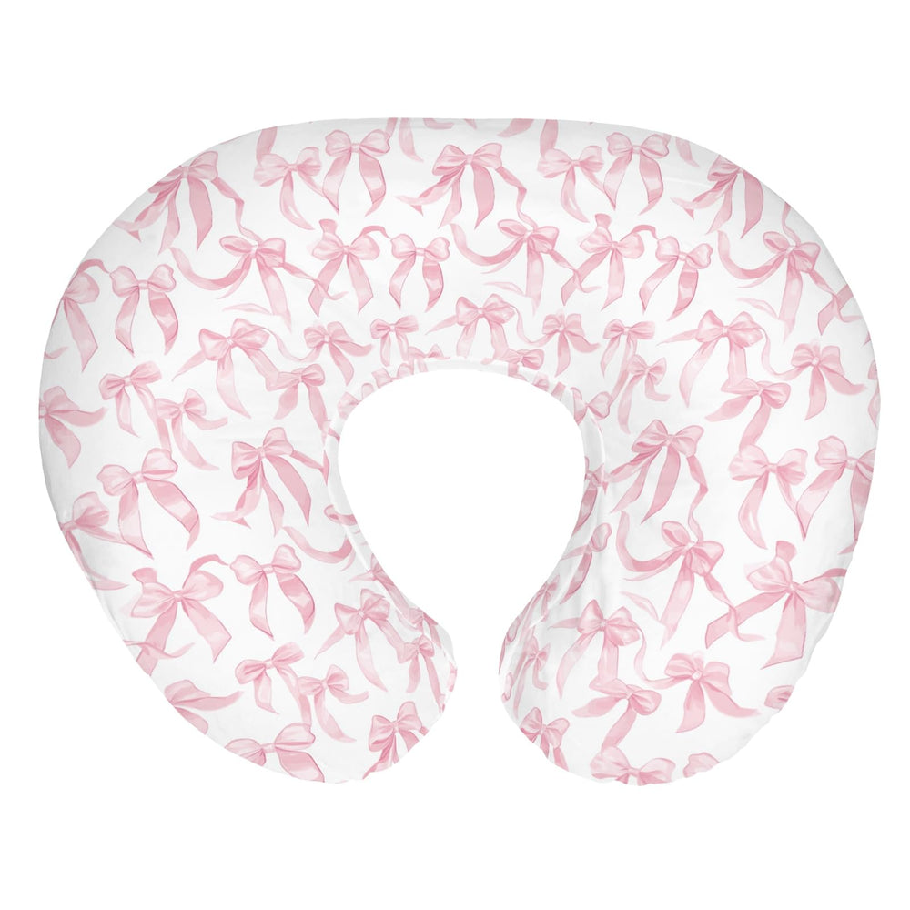 ZoUbqchY pink Valentine's bows cover — soft fabric for gentle feeds.