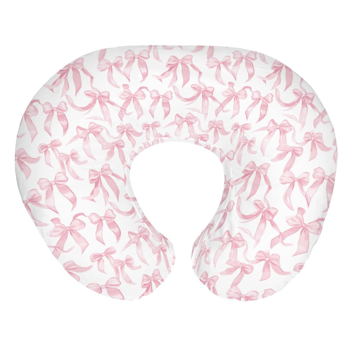 ZoUbqchY pink Valentine's bows cover — soft fabric for gentle feeds.