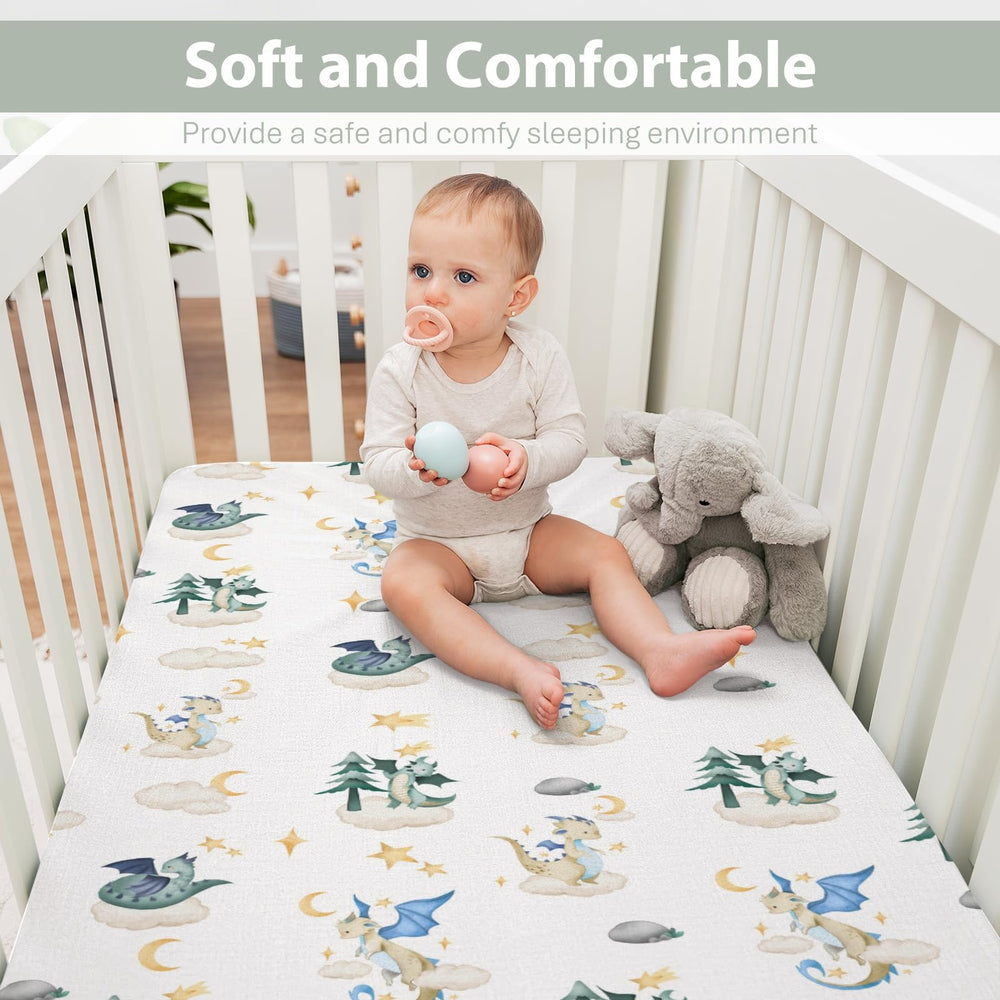 ZoUbqchY soft silky polyester crib sheet provides a gentle touch for baby sleep.