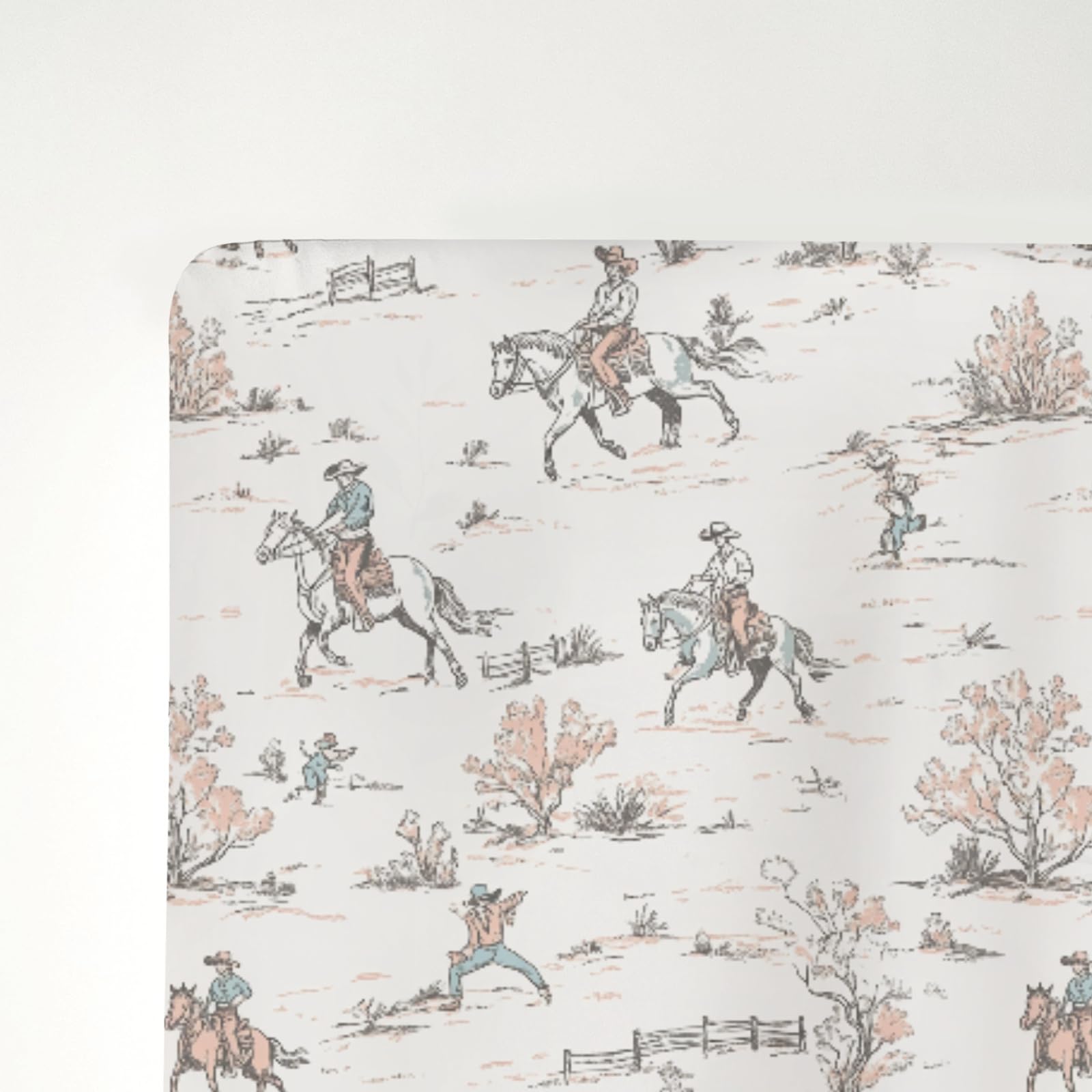 ZoUbqchY Vintage Cowboy Crib Sheet machine-washable for busy parents