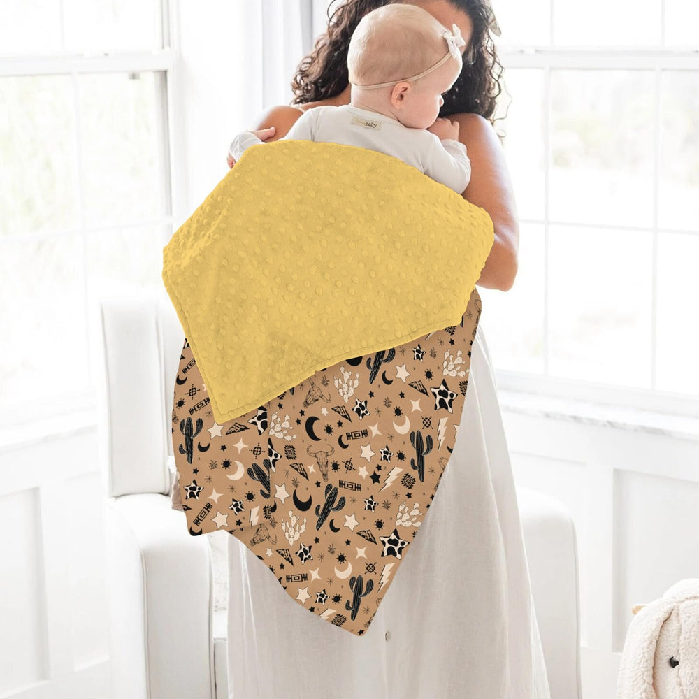 ZoUbqchY vintage western baby blanket dotted-back adds tactile interest