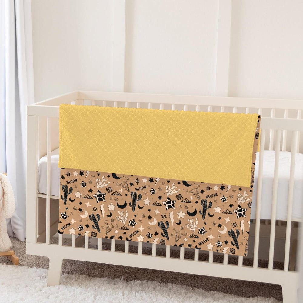ZoUbqchY vintage western baby blanket double-layer warmth for all-day comfort
