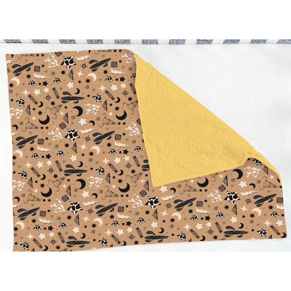 ZoUbqchY vintage western baby blanket totem-design enhances cozy playtime