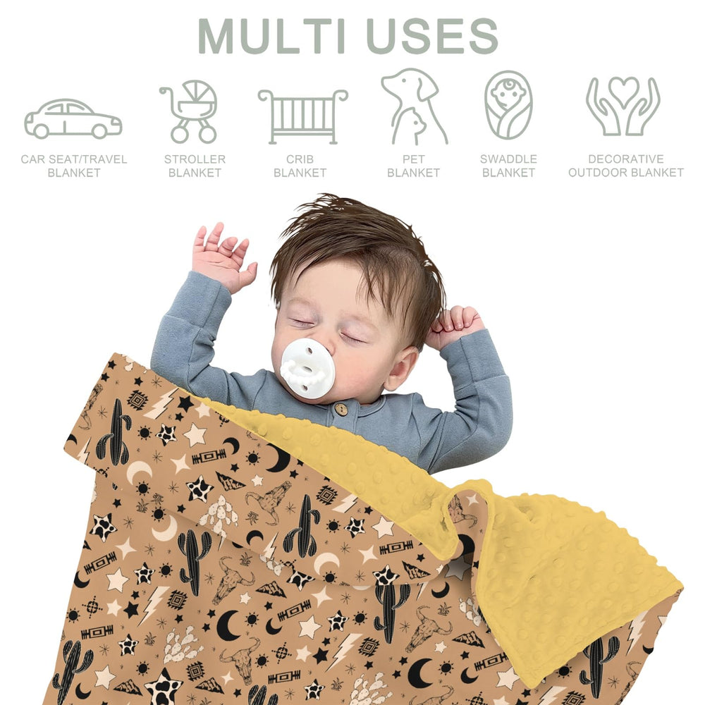 ZoUbqchY vintage western baby blanket travel-crib-use stays soft on the go