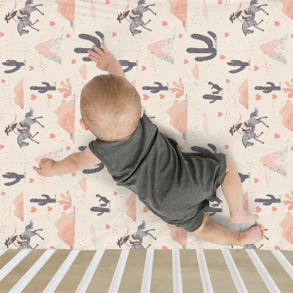 ZoUbqchY Vintage Western Cowgirl Sheets suitable for both boys and girls in use