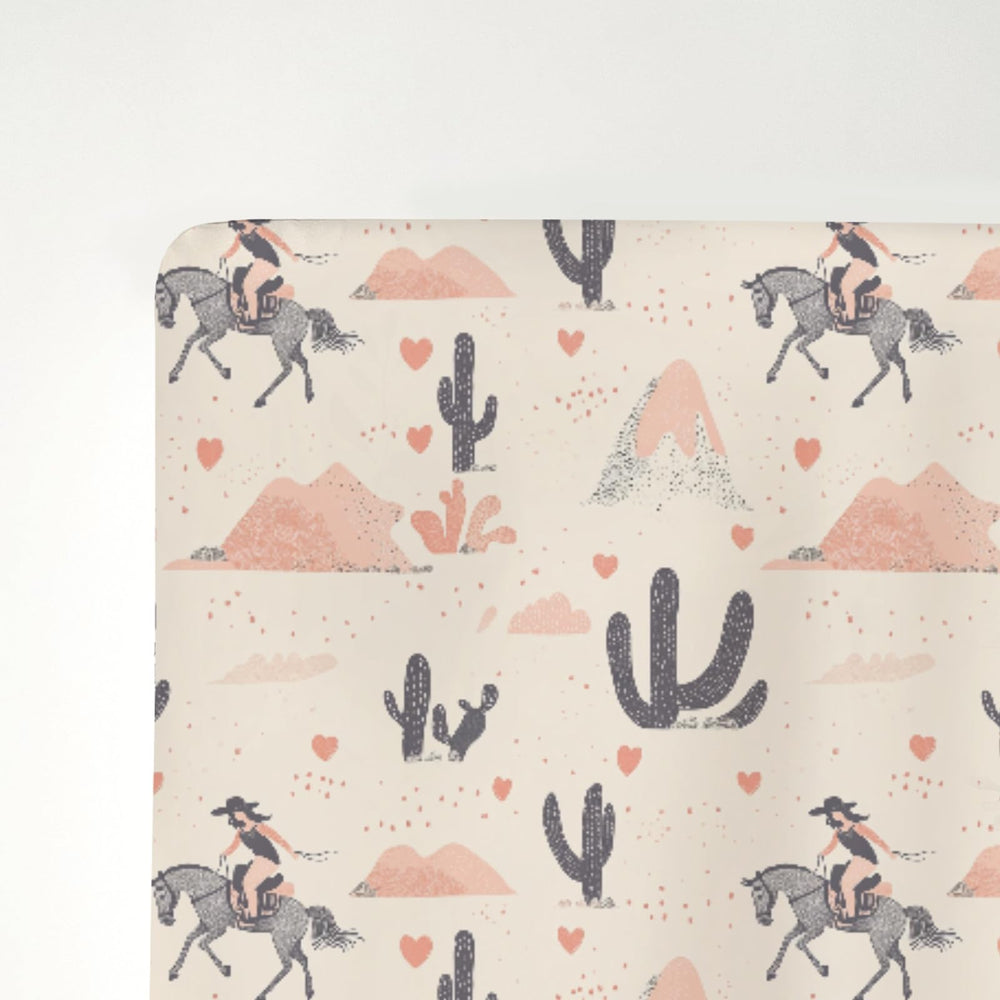 ZoUbqchY Vintage Western Cowgirl Sheets with elastic-bottom pocket securing mattress