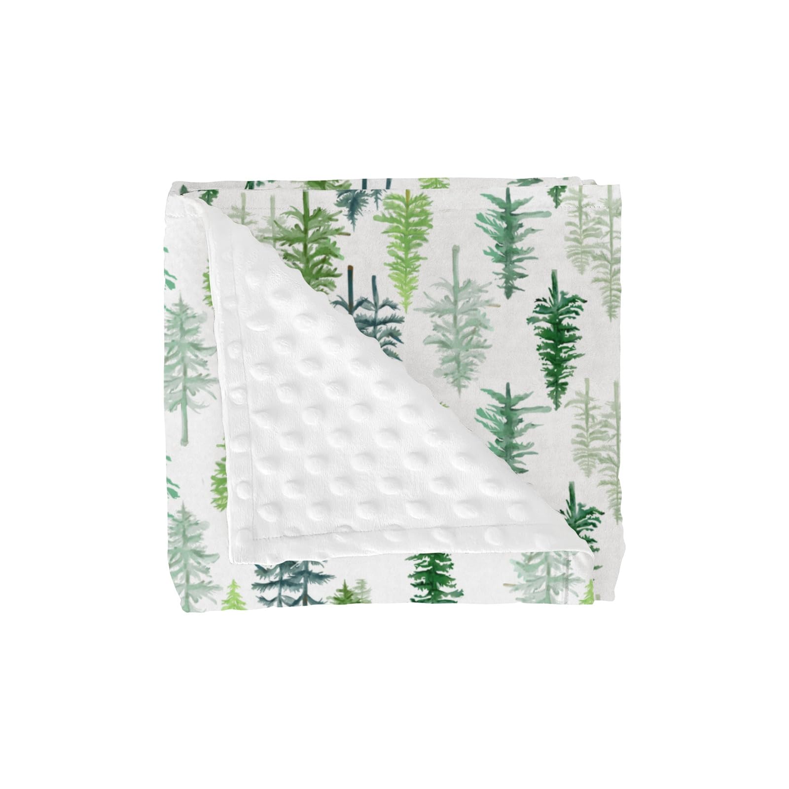 ZoUbqchY watercolor green pine blanket front view for cozy nursery naps