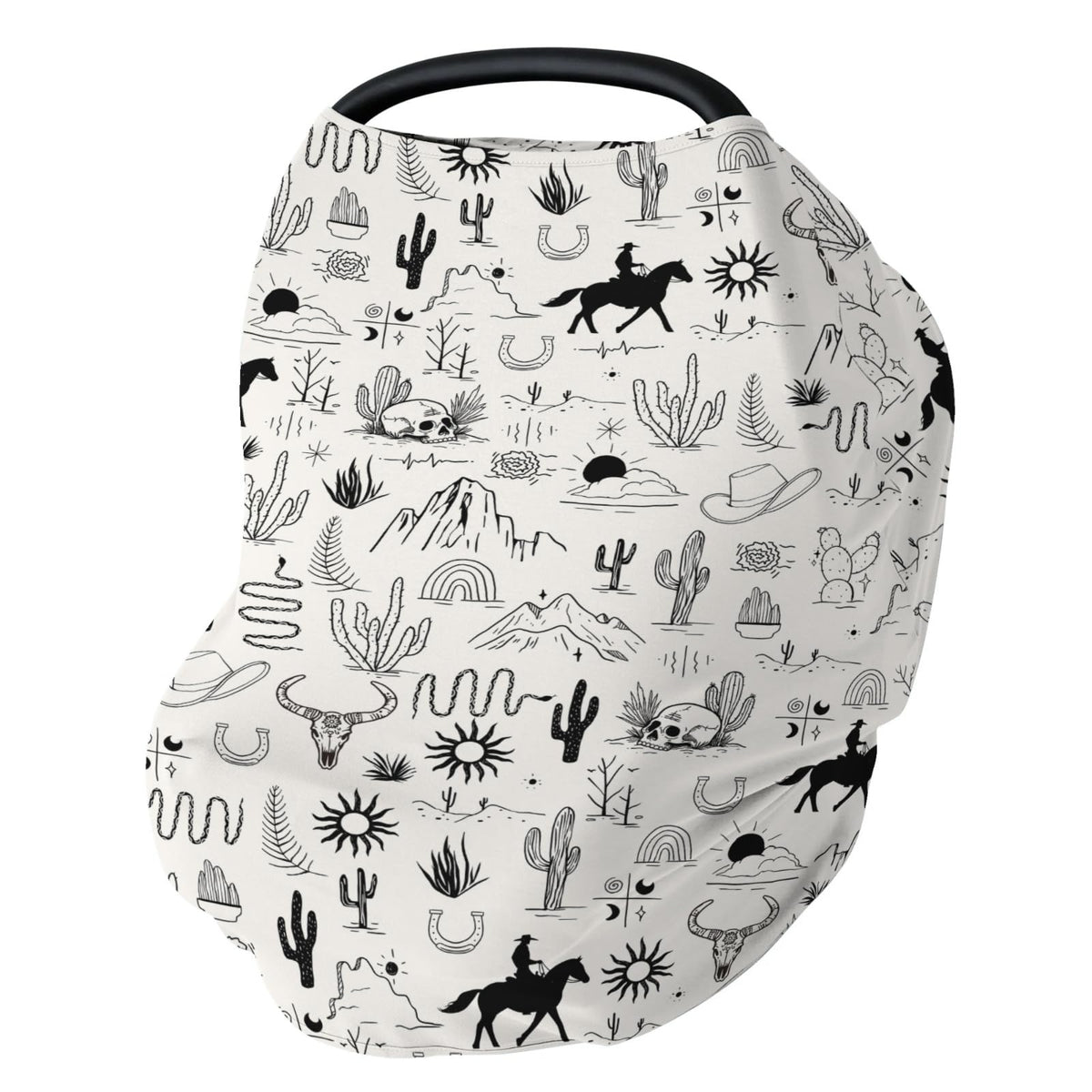 ZoUbqchY Western Cowboy Car Seat Cover shields baby from sun and wind during car rides
