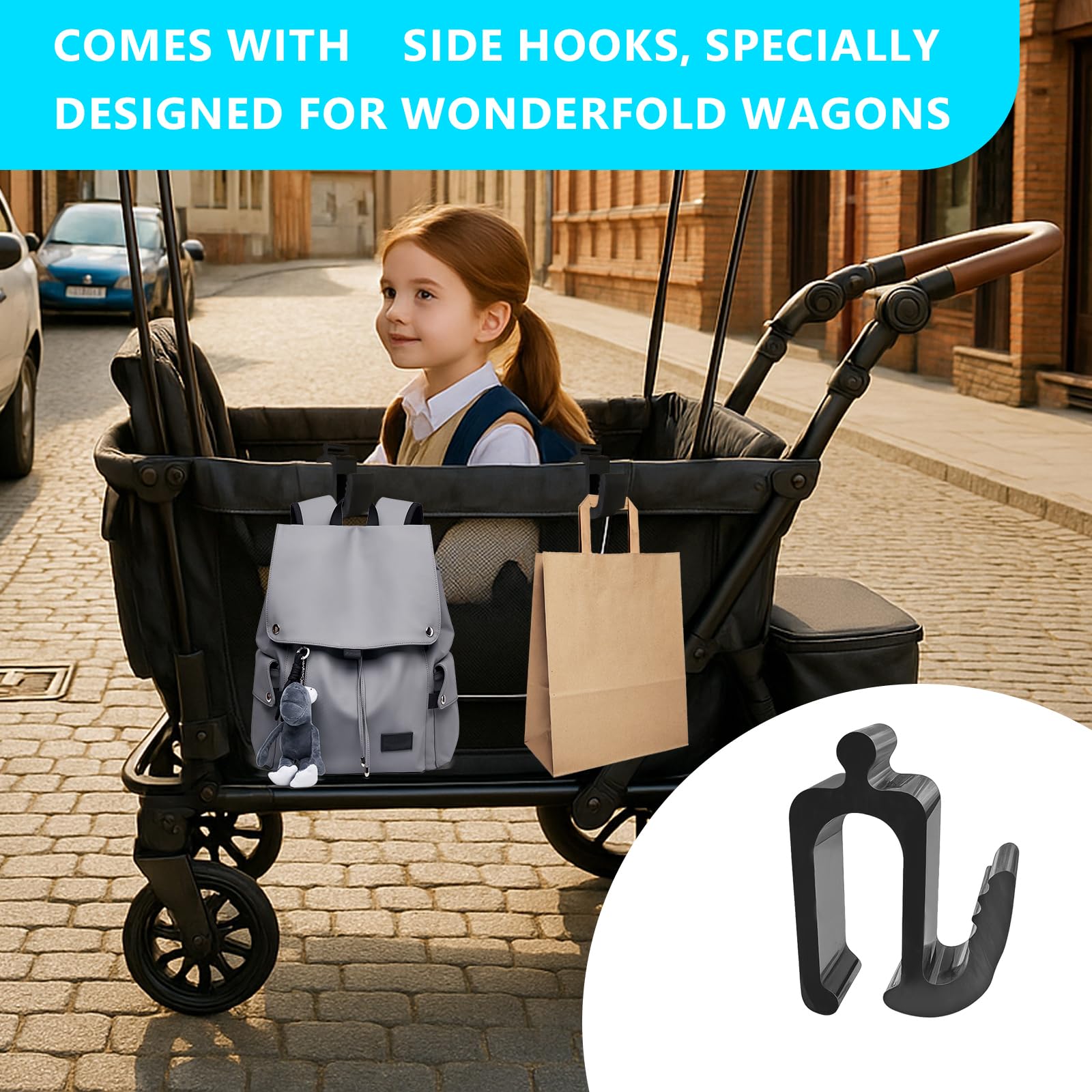 Zoucengx Wonderfold wagon side hooks during outdoor travel and adventures