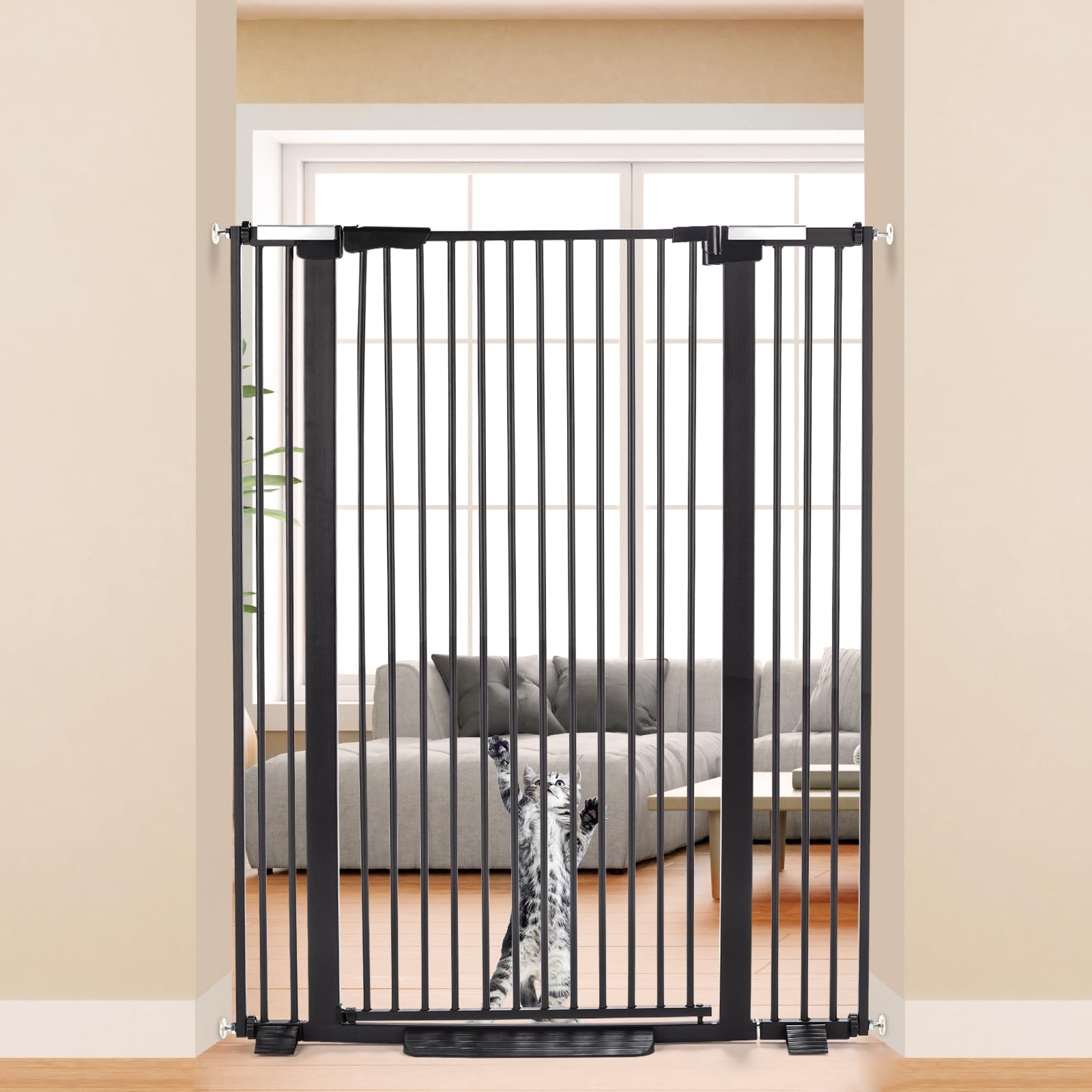ZOUTEX cat gate full view shows tall containment for doorways