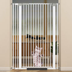 ZOUTEX 51.18-inch cat gate in doorway demonstrates extra height for larger pets.