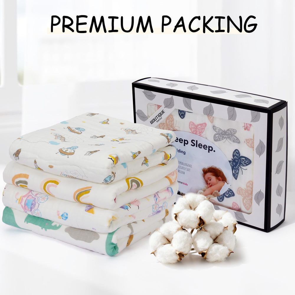 ZPECC dinosaur muslin blanket fabric detail highlights hypoallergenic OEKO-TEX safety