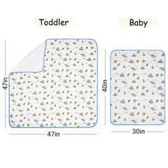 ZPECC muslin baby blanket spaceship pattern for nursery decor and gentle swaddling.