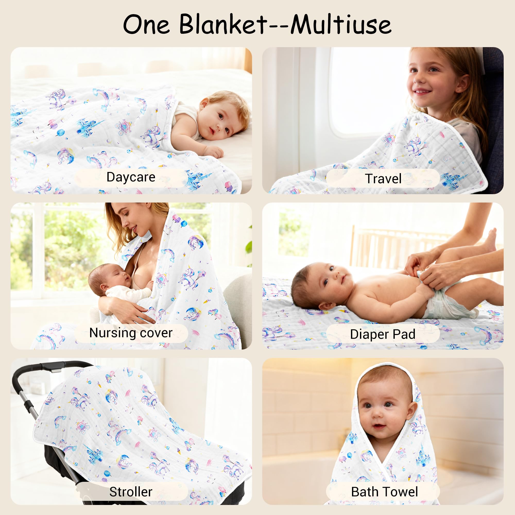 ZPECC Muslin blanket close-up highlights soft organic cotton texture.