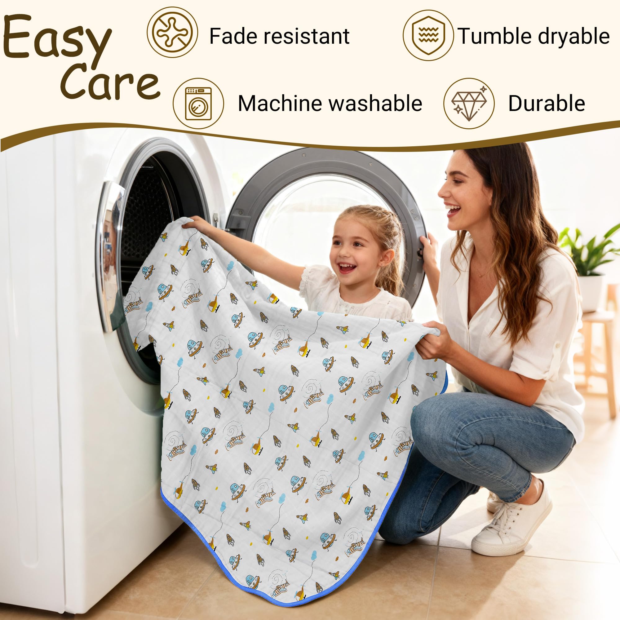 ZPECC organic cotton muslin shows 8-layer thickness for cozy newborn comfort.