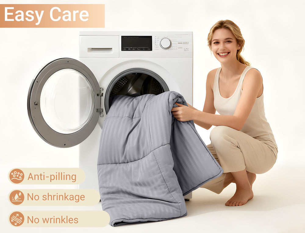 ZPECC Toddler Bedding grey stripe design enhances gender-neutral nursery style.