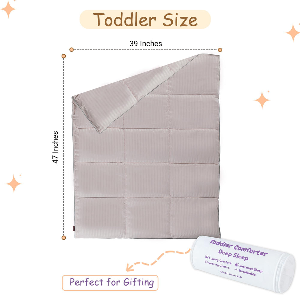 ZPECC Toddler Comforter padding fluff highlighting non-clumping fill for fluffiness