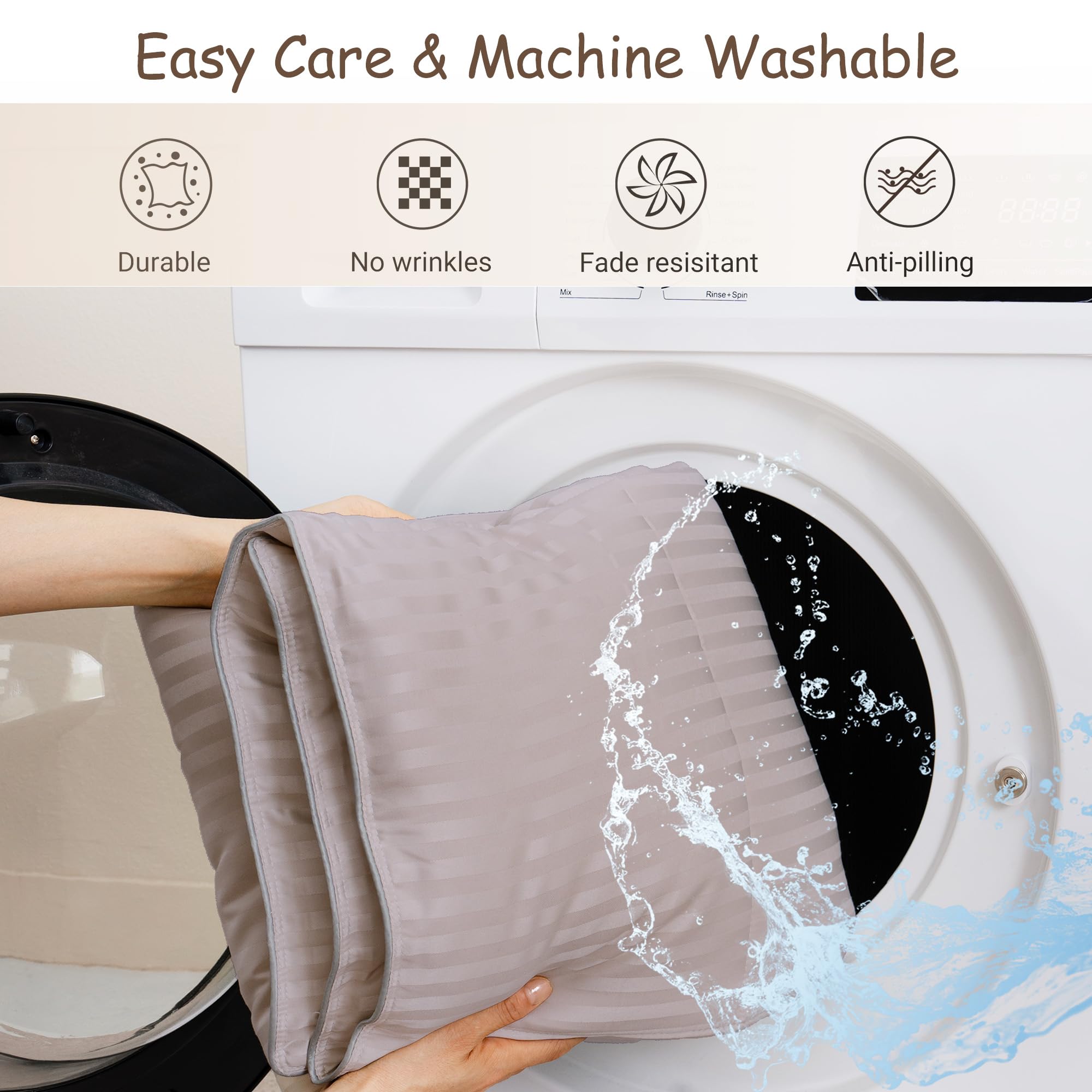 ZPECC Toddler Comforter wash care close-up shows machine washable design