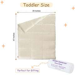 ZPECC Toddler Down Alternative Comforter in crib setup for safe all-season sleep.
