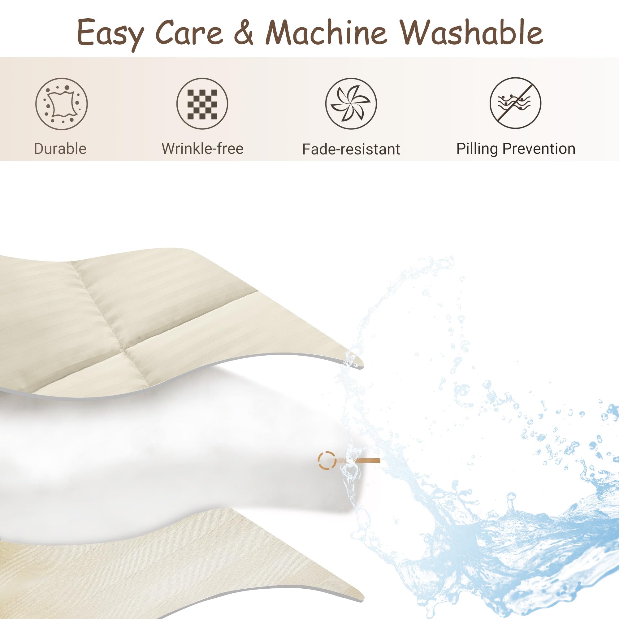 ZPECC Toddler Down Alternative Comforter microfiber fabric close-up shows plush softness.