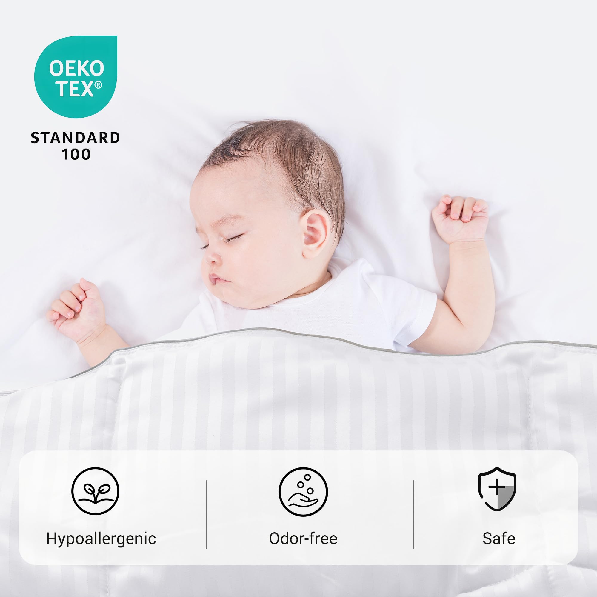 ZPECC Toddler Down Alternative Comforter wrinkle-resistant finish keeps beds neat on outings.