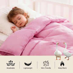 ZPECC toddler comforter close-up on hypoallergenic cotton shell for sensitive skin
