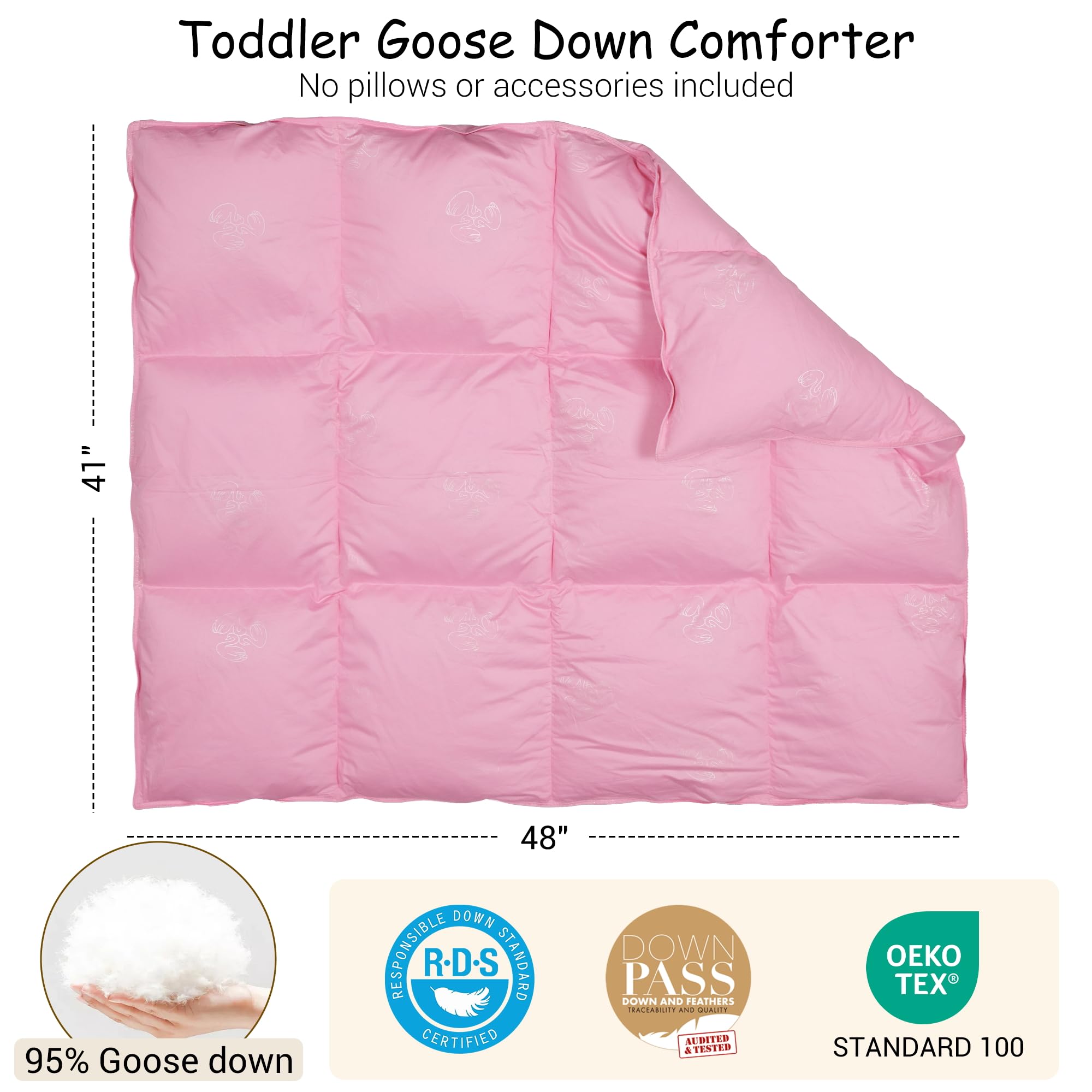ZPECC goose down comforter 41x48 ready for stroller travel warmth