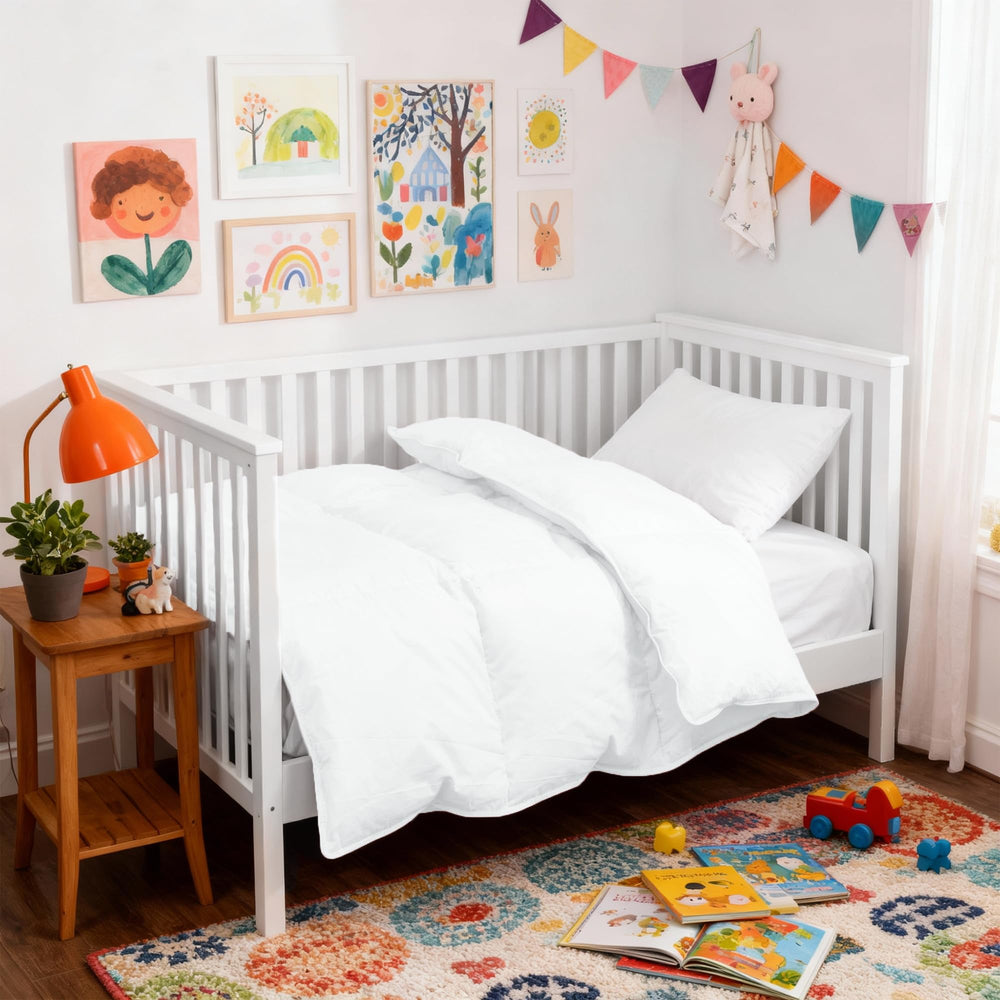 ZPECC Toddler Goose Down Comforter sun-drying loft restores fluffy warmth after washing