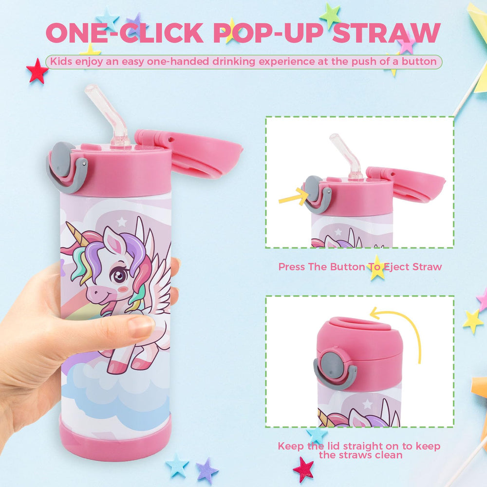 ZREGGUR 12oz kids sippy cups straw-lid assembly ready for use