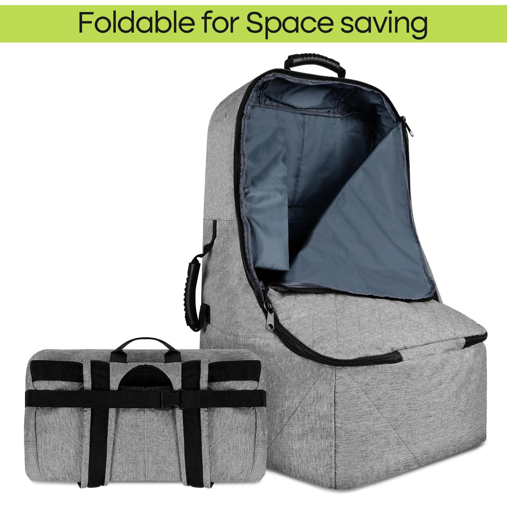 ZRRAJOY car seat travel bag bottom view shows durable feet protecting against abrasion.