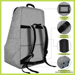 ZRRAJOY car seat travel bag grey open fold demonstrates spacious interior and quick packing.