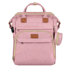 ZRSUN diaper bag backpack fold-out crib for on-the-go naps and changes.