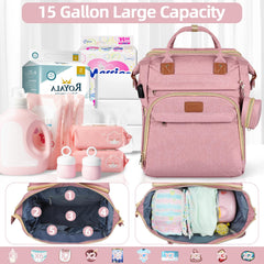 ZRSUN diaper bag backpack insulated bottle holders keep feeds organized during outings.