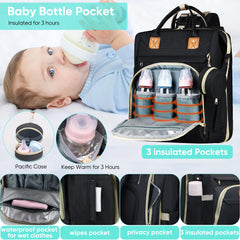 ZRSUN diaper bag waterproof material protects contents from spills and rain.
