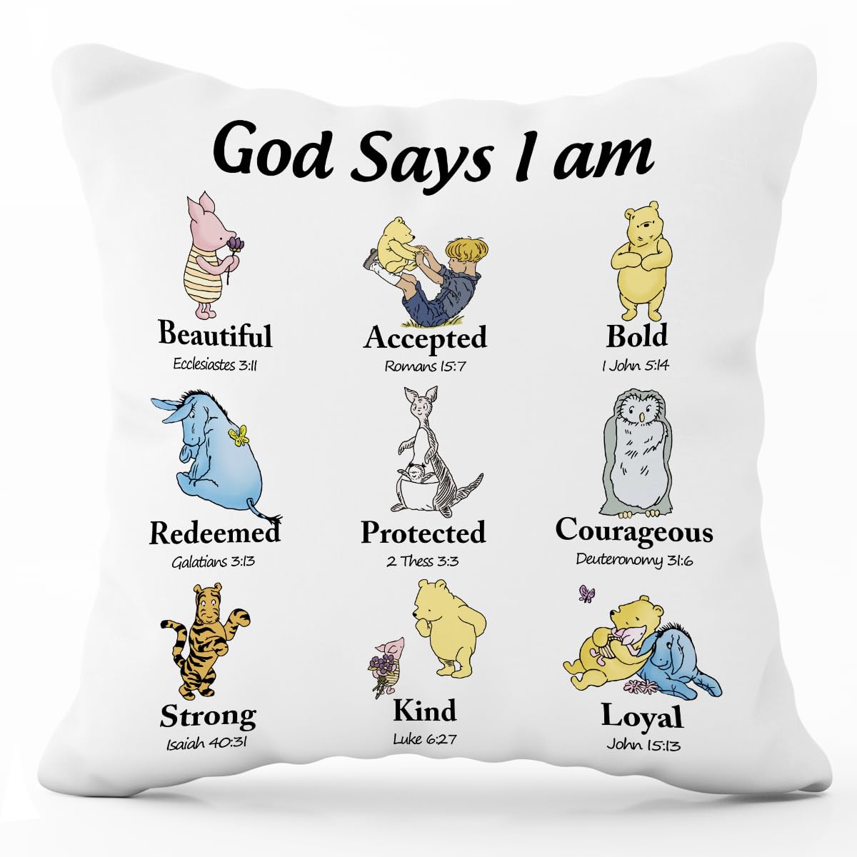 zsatuiy Winnie pillow cover front view ideal for nursery decor