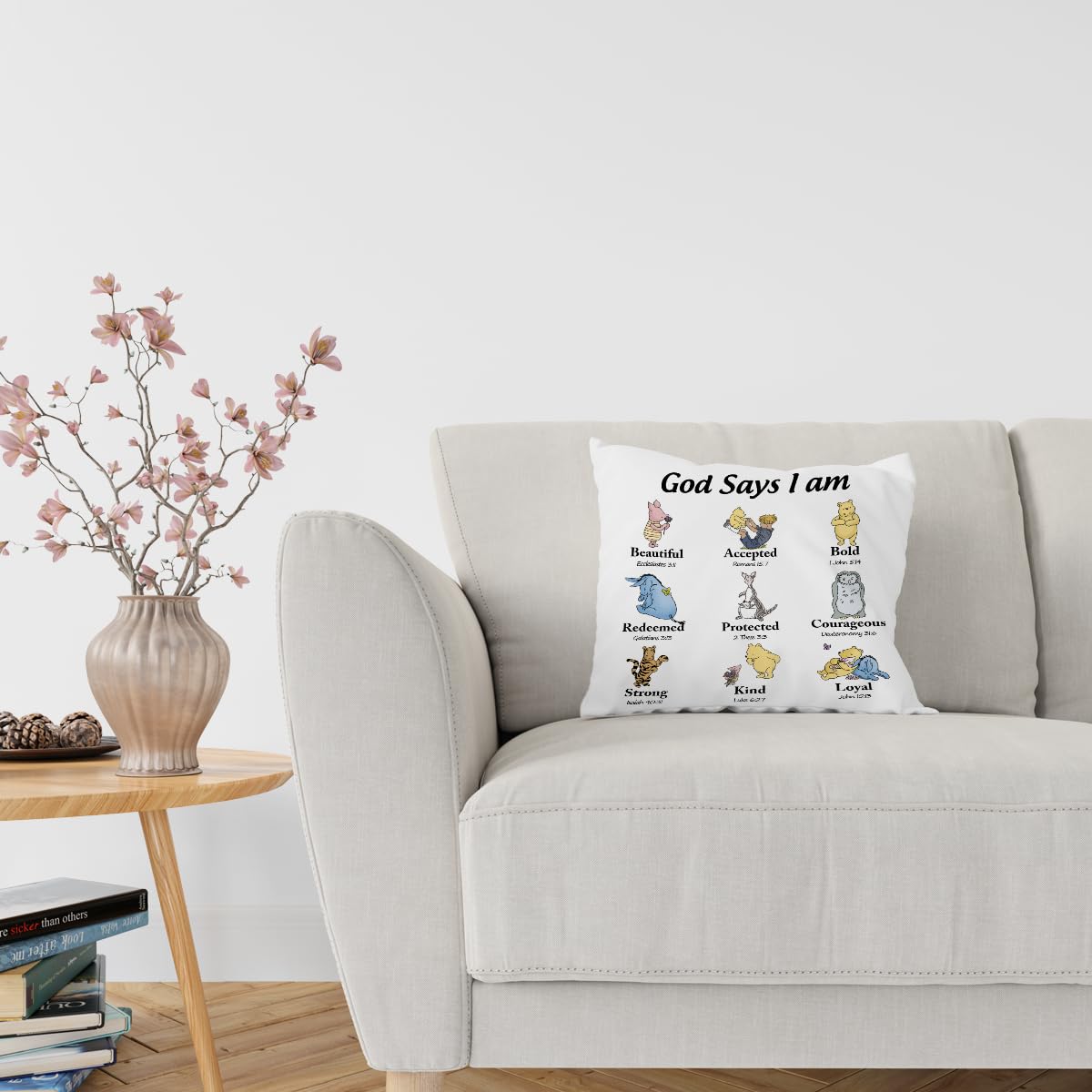 zsatuiy Winnie pillow cover on sofa inspiring cozy nursery style