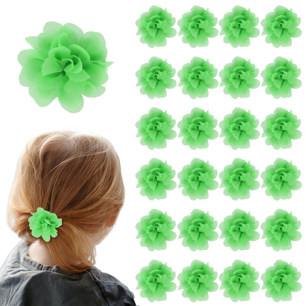 zsccxq 24pc chiffon flower hair clips pastel-1 add soft elegance to delicate baby hairstyles.