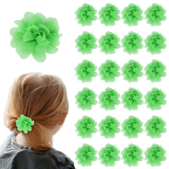 zsccxq 24pc chiffon flower hair clips pastel-1 add soft elegance to delicate baby hairstyles.