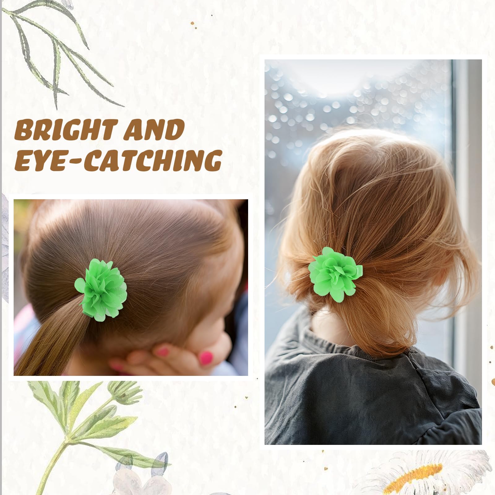 zsccxq 24pc chiffon flower hair clips pastel-3 gentle on fine hair for all-day wear.