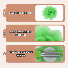 zsccxq 24pc chiffon flower hair clips pastel-4 secure hold for buns and braids.