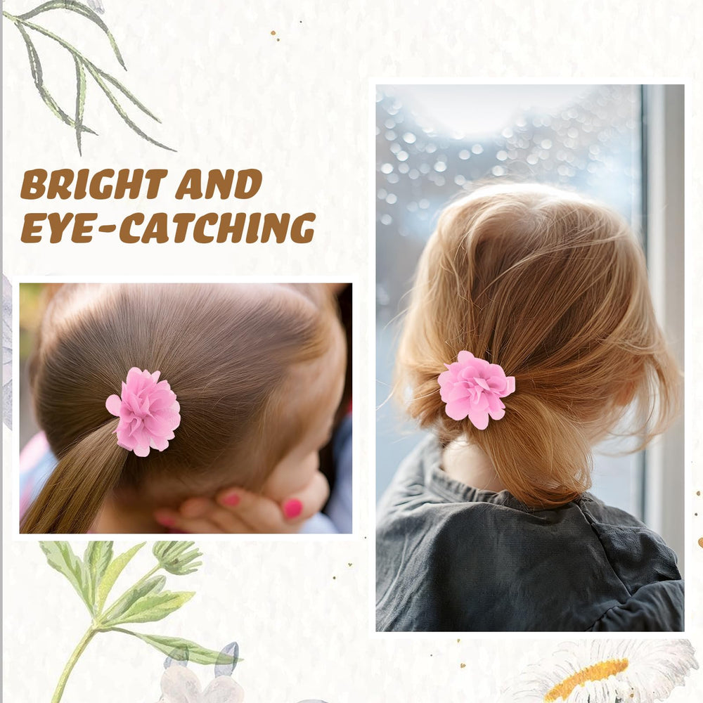 ZSCCXQ 24pcs chiffon flower clips pastel bundle highlight versatile color mix for outfits.