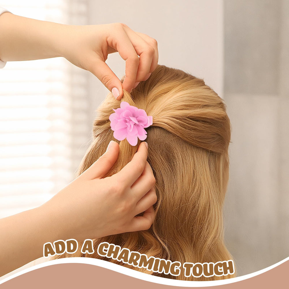 ZSCCXQ 24pcs chiffon flower clips storage bag image emphasizes ready-to-gift packaging.